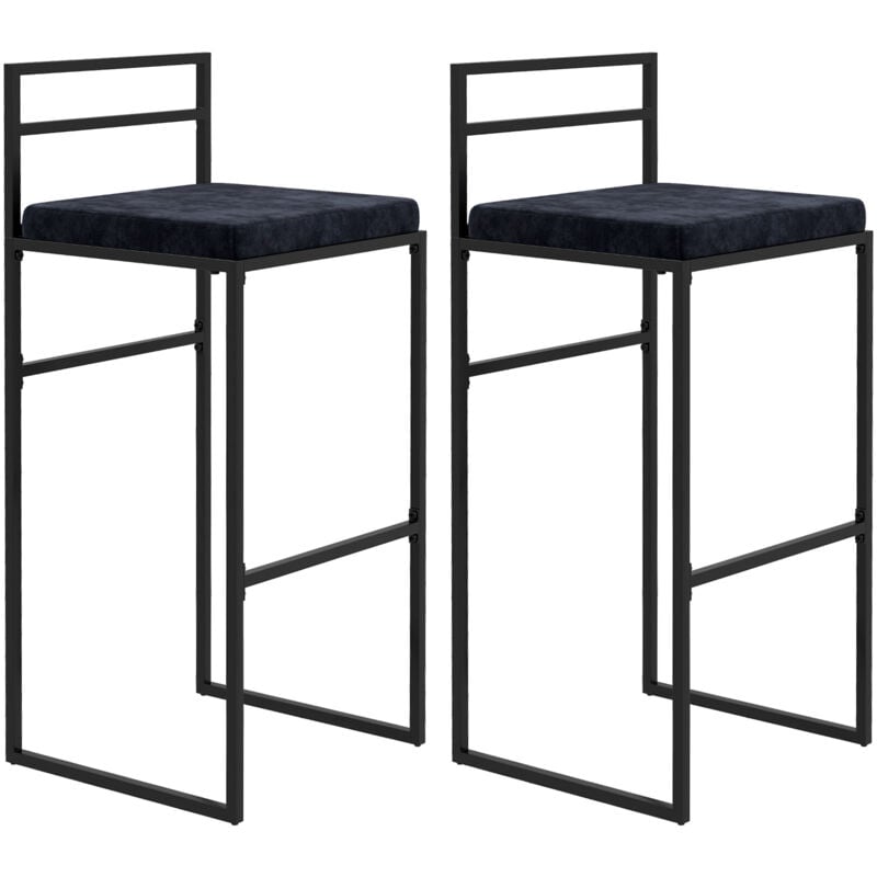 MH - Lot de 2 chaises de bar design pablo noires