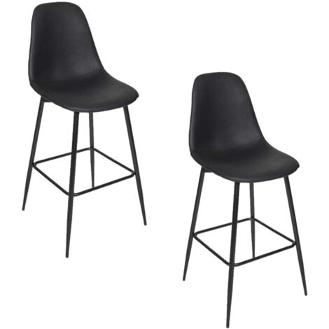 Lot de 2 chaises de bar design scandinave MALO