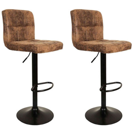 Lot de 2 Chaises de Bar "Dowtown" 93cm Marron