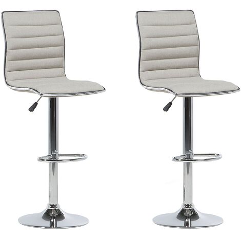 Lot de 2 chaises de bar en tissu beige LUCERNE