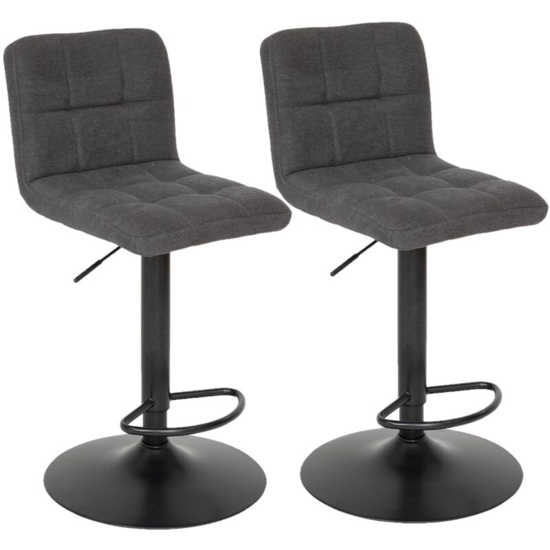 Lot de 2 chaises de bar en tissu DELEK
