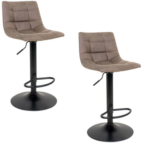 Lot de 2 chaises de bar en tissu marron clair - KOBLENZ
