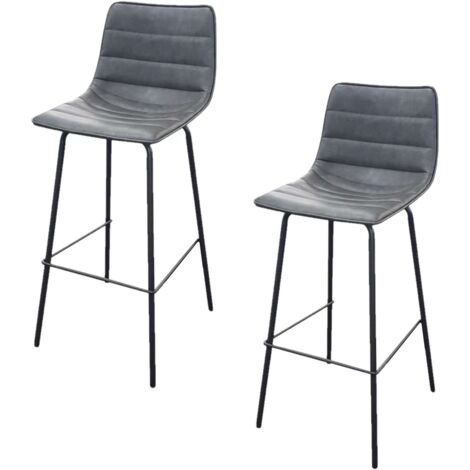 Lot de 2 chaises de bar en velours avec pieds en métal BROOKLYN