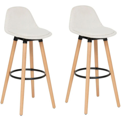 Lot de 2 Chaises de Bar "Maxon" 92cm Blanc