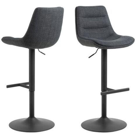 Lot de 2 chaises de bar réglables en tissu et acier TORSTEN