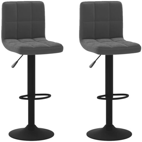 Lot de 2 Chaises de bar Tabourets de bar - Tabouret Haut Noir Velours BV179108 - BonneVie