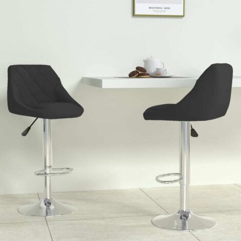 Lot de 2 Chaises de bar Tabourets de bar - Tabouret Haut Noir Velours BV540159 - BonneVie