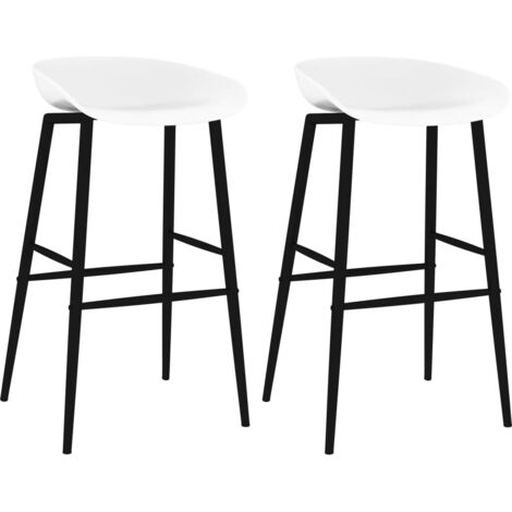 lot de 2 Chaises de bar  Tabourets de Bar Tabourets Hauts blanc BGT48288