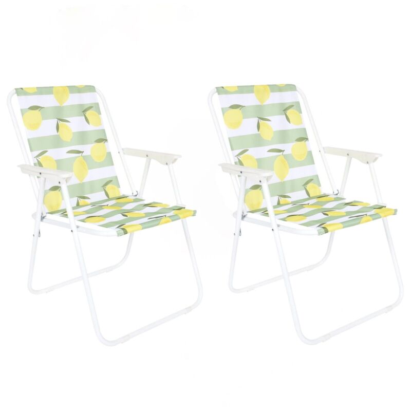 The Home Deco Factory - Lot de 2 chaises de camping pliante Citrons