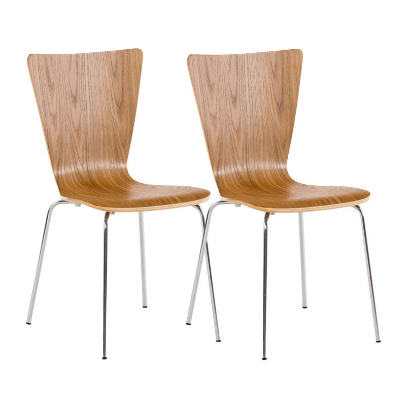 Décoshop26 - Lot de 2 chaises de cuisine salle à manger empilable en bois chêne et structure stable à quatre pieds en métal 100003073