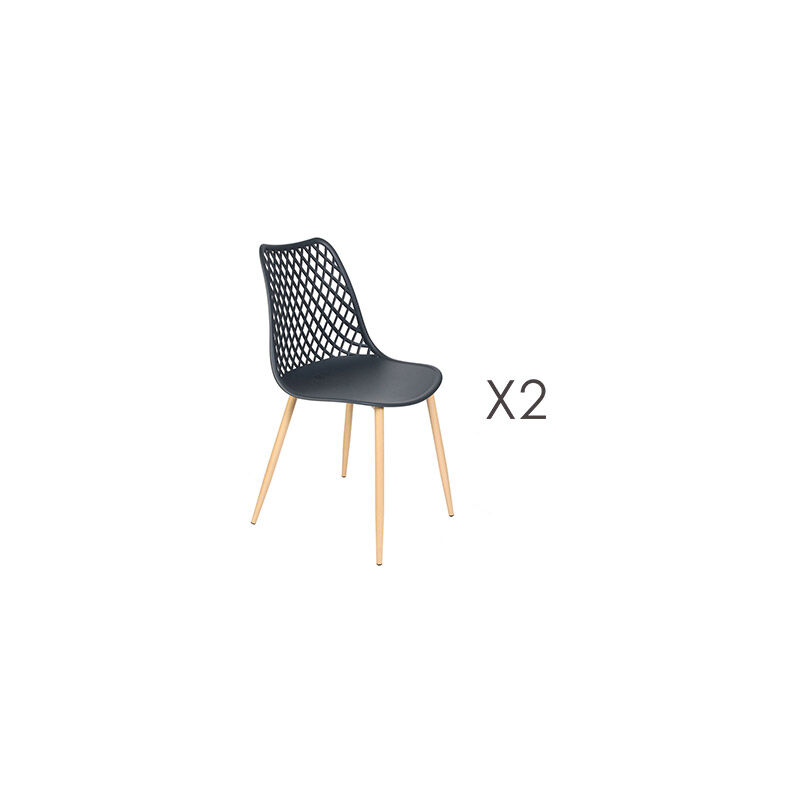 Lot de 2 chaises de jardin 52x48x84 cm grises - mally