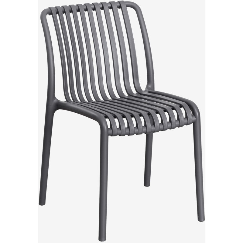 Lot de 2 chaises de jardin empilables en polypropylène Wendell SKLUM Gris Graphite