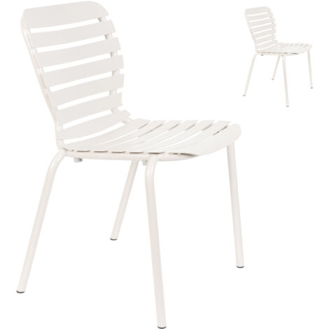 Lot de 2 chaises de jardin en aluminium blanc - VONDEL
