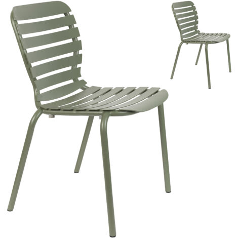 Lot de 2 chaises de jardin en aluminium vert - VONDEL