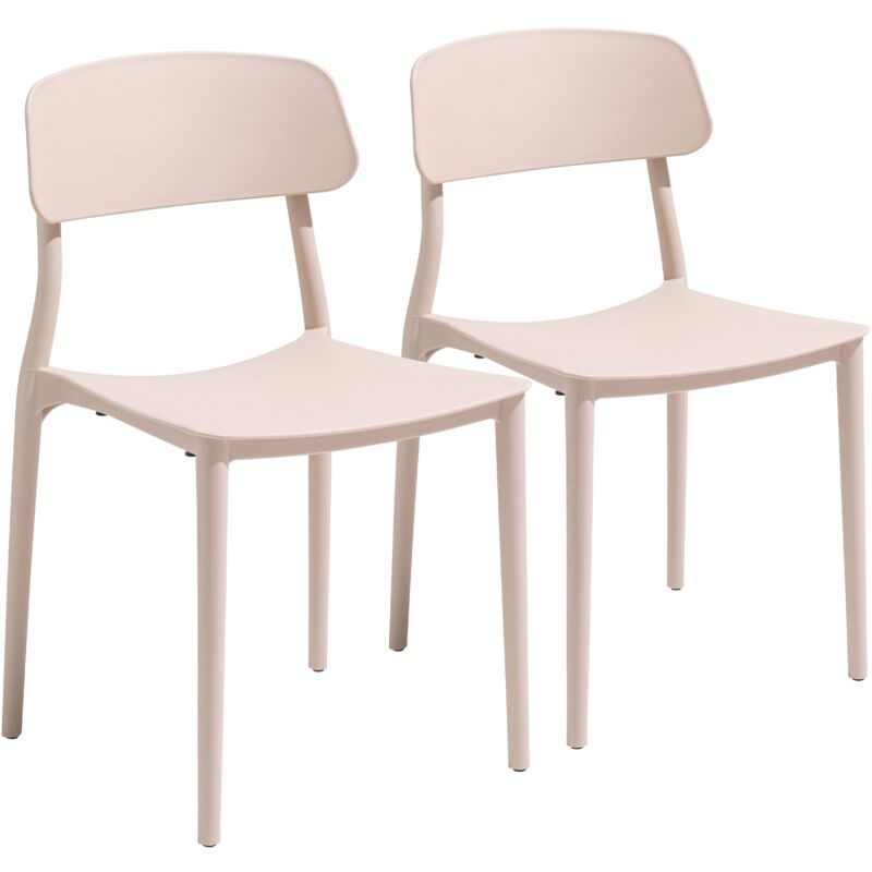 Lot de deux chaises en polypropylène rose