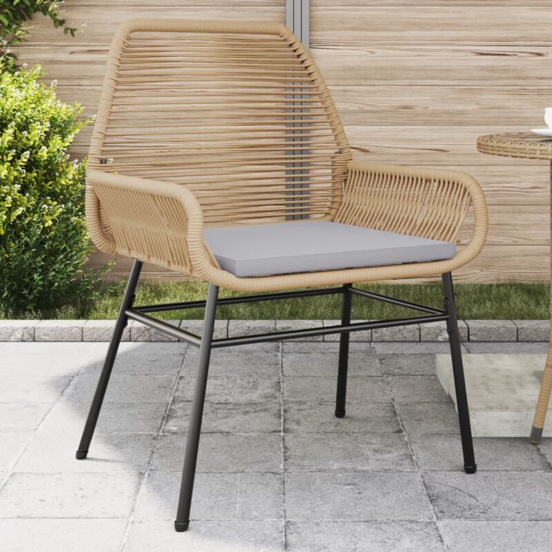 Vidaxl - Chaises de jardin lot de 2 et coussins marron rotin