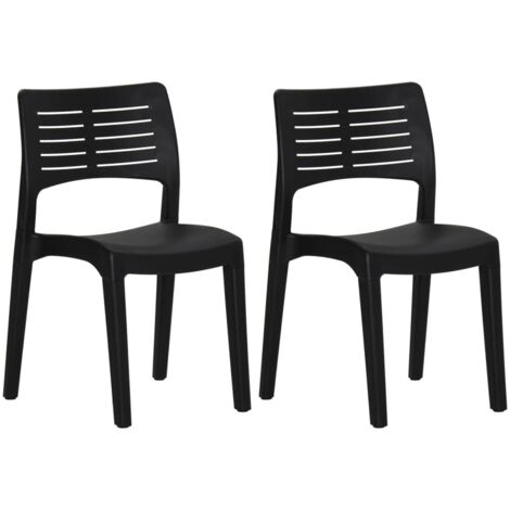 Lot de 2 Chaises de jardin et de camping, Chaises de relaxation, Anthracite Polypropylène OIB7610E