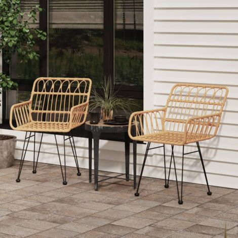 Lot de 2 Chaises de jardin Fauteuils de Jardin et accoudoir 56x64x80 cm Résine tressée 66250