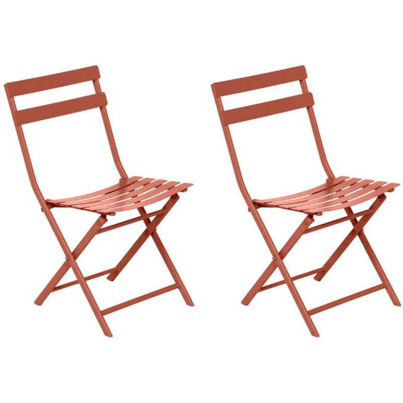 Hesperide - Lot de 2 Chaises de jardin métal pliante Greensboro Ambre- Hespéride