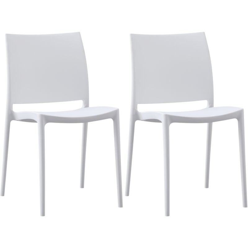 CLP - Lot de 2 chaises de jardin Meton Blanc