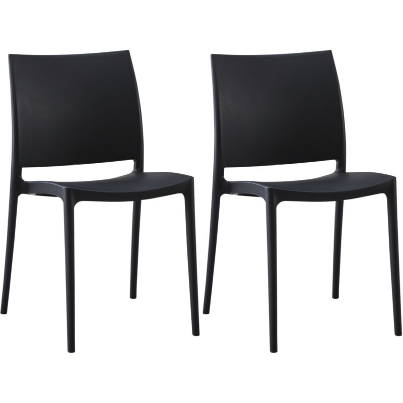 CLP - Lot de 2 chaises de jardin Meton Noir