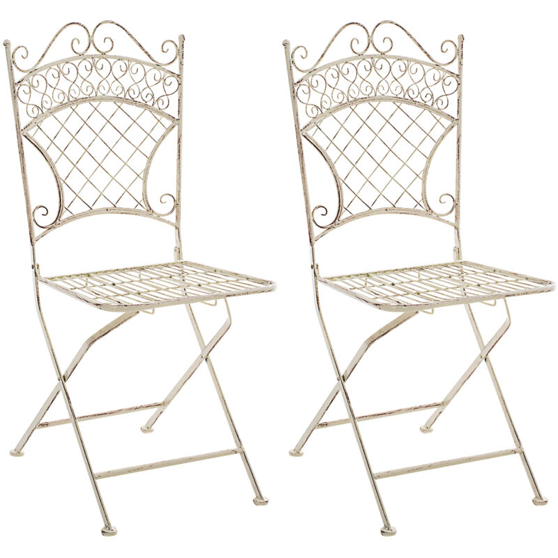 Ensemble de 2 chaises de jardin pliantes Adelar Antica Crema