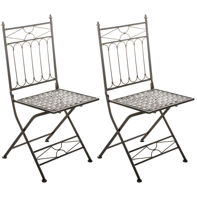 CLP - 2 chaises de jardin de style romantique finement décorées fixent différentes couleurs colore : Bronze