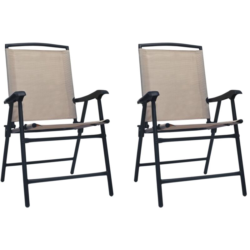 Maison Chic - Lot de 2 Chaises de jardin pliables, Chaises d'extérieur, Fauteuils de jardin textilène taupe togp59834 design in