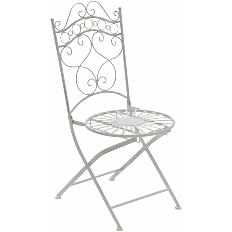 Set 2 chaises extérieures Détails de conception gracieux de différentes couleurs faites à la main colore : Blanc antique