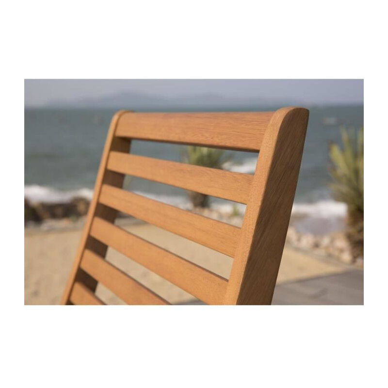 Lot de 2 chaises de jardin pliantes en Acacia FSC - 47 x 57,5 x H.89,5 cm