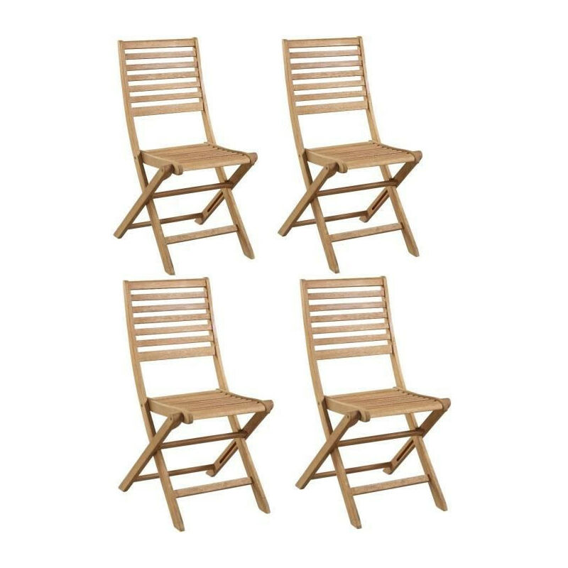 Lot de 2 chaises de jardin pliantes en Acacia FSC - 47 x 57,5 x H.89,5 cm