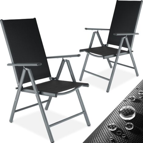 Lot de 2 chaises de jardin pliantes Pliable Dossier réglable en 7 positions