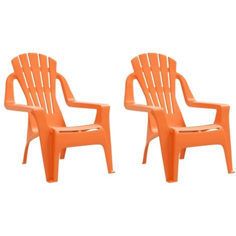 Lot de 2 Chaises de jardin pour enfants  Fauteuils de Jardin orange 37x34x44 cm PP 98406