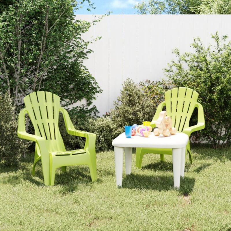 Lot de 2 Chaises de jardin pour enfants Fauteuils de Jardin vert 37x34x44 cm pp 76772