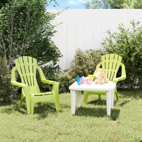 Lot de 2 Chaises de jardin pour enfants  Fauteuils de Jardin vert 37x34x44 cm PP 76772