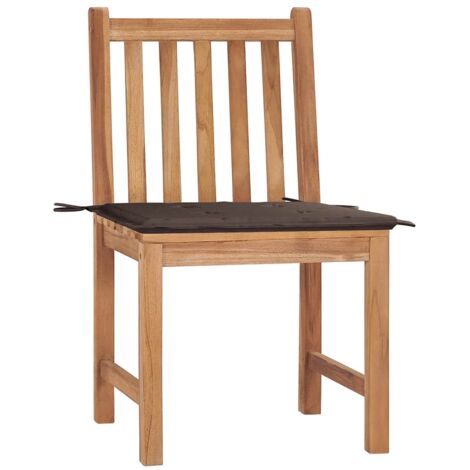 Lot de 2 Chaises de jardin，Chaise d'extérieur avec coussins Bois de teck massif CFW1871066