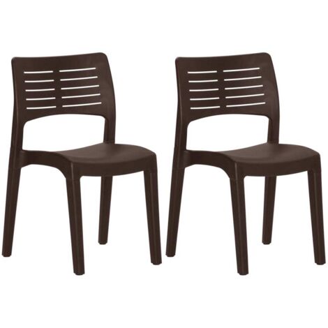 Lot de 2 Chaises de jardin，Chaise d'extérieur Moka Polypropylène CFW1948786