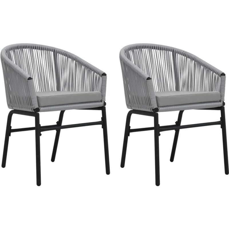 Design In - Lot de 2 Chaises de jardin,Siège de Terrasse Chaise d'extérieur Anthracite Rotin pe CFW413530