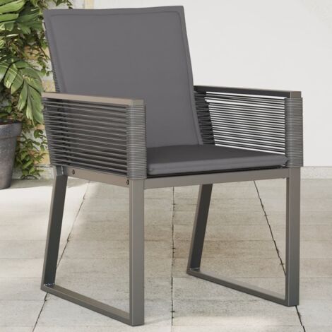Lot de 2 Chaises de jardin，Siège de Terrasse  Chaise d'extérieur avec coussins noir résine tressée CFW65644