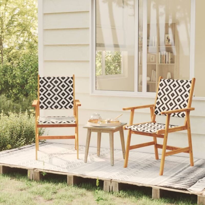 Lot de 2 Chaises de jardin,Siège de Terrasse Chaise d'extérieur Bois d'acacia solide CFW246120