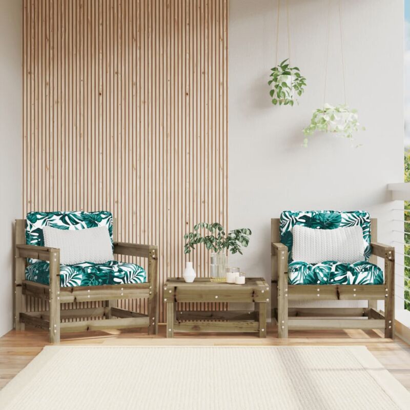 Lot de 2 Chaises de jardin,Siège de Terrasse Chaise d'extérieur bois de pin imprégné CFW895859