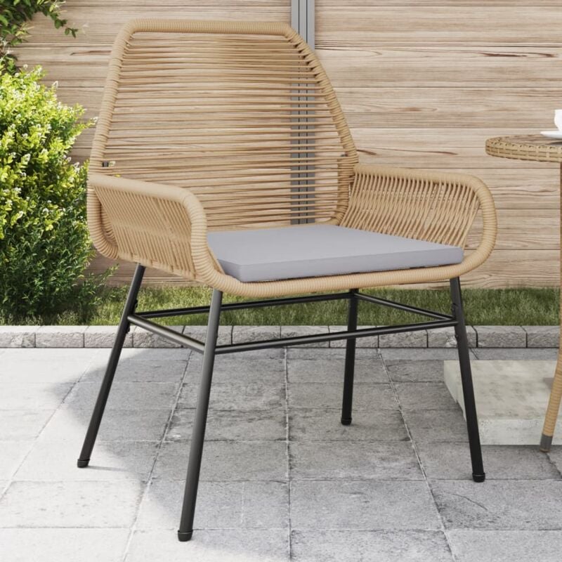 Design In - Lot de 2 Chaises de jardin,Siège de Terrasse Chaise d'extérieur et coussins marron rotin CFW56735