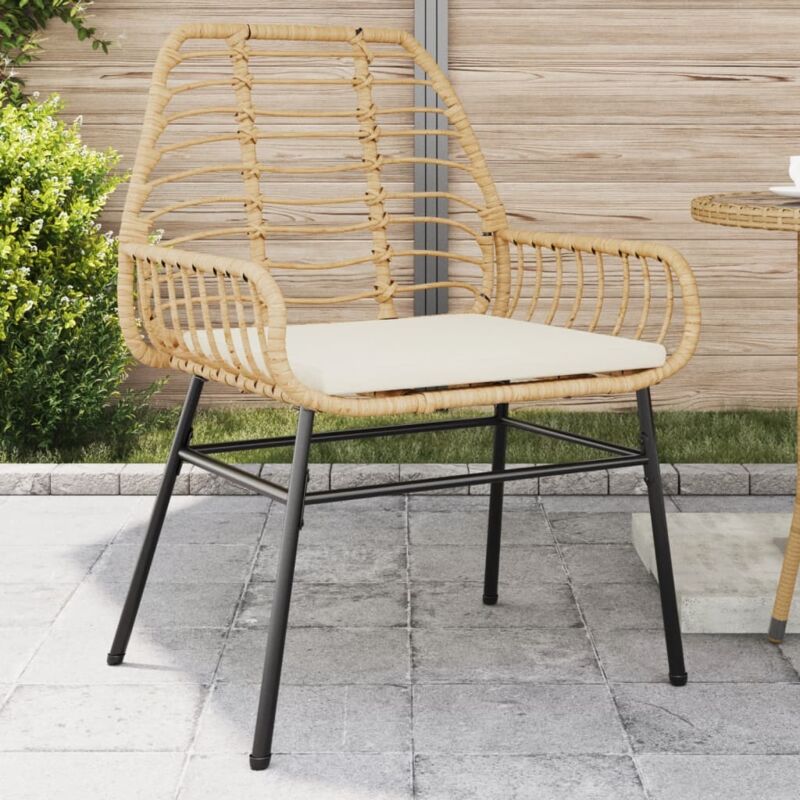 Design In - Lot de 2 Chaises de jardin,Siège de Terrasse Chaise d'extérieur et coussins marron rotin CFW99579