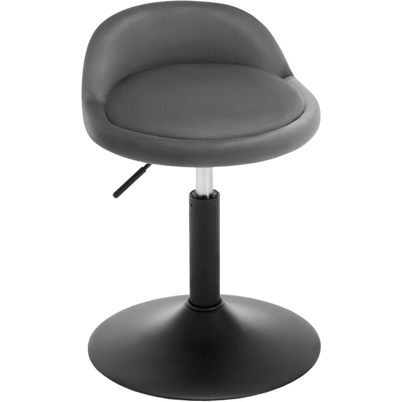 Woltu - Chaise de Maquillage en Velours et Métal - Tabouret Coiffeuse - Tabouret Pivotant Réglable en Hauteur 42,5-58 cm - Gris foncé