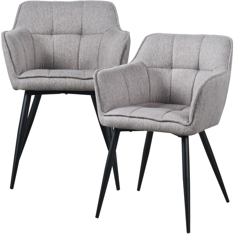 [en.casa] - Lot de 2 chaises de salle à manger Birmingham 81 x 57 x 53 cm gris noir