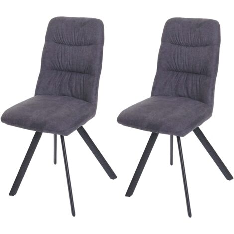 Lot de 2 chaises de salle à manger confortable pivotante en velours anthracite cadre en acier 040007358