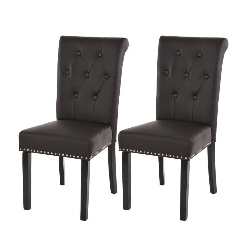 Décoshop26 - Lot de 2 chaises de salle à manger design marron pieds foncé CDS04008
