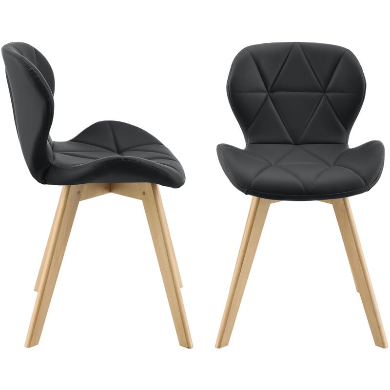 Lot de 2 chaises de salle à manger Älmhult 78 x 47 x 52 cm noir [en.casa] 76339967