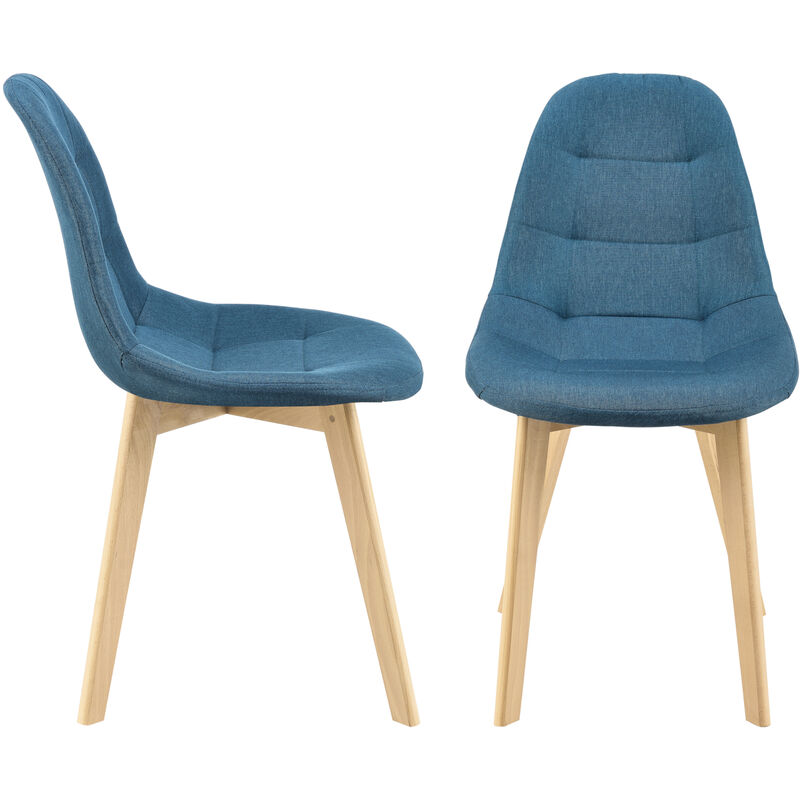 [en.casa] - Lot de 2 Chaises de Salle à Manger Kopparberg 86 x 53 x 47 cm Bleu