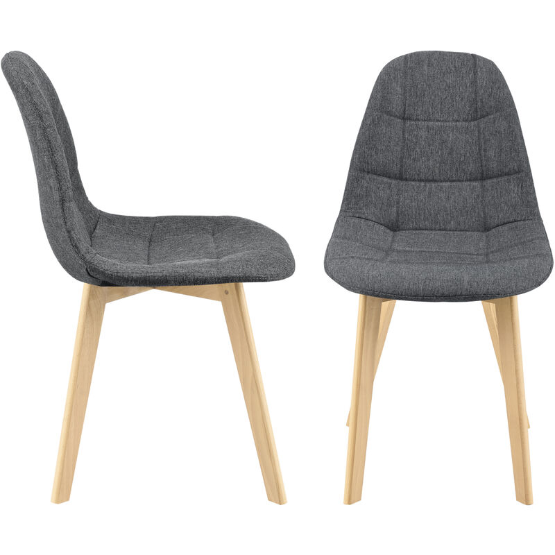 Lot de 2 Chaises de Salle à Manger Kopparberg 86 x 53 x 47 cm Gris Foncé [en.casa]